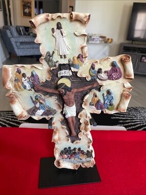 Unique Vintage Resin Crucifix Sculpture by Divine Inspiration